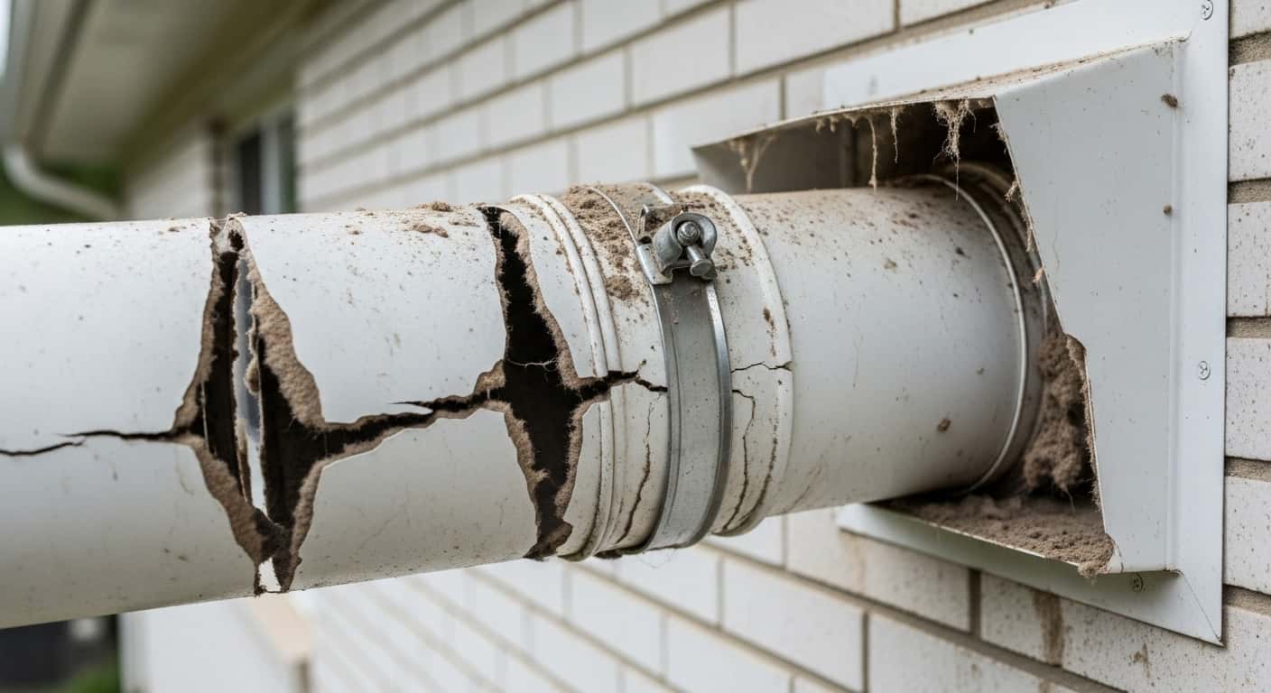 cracks and gaps in your dryer vent system