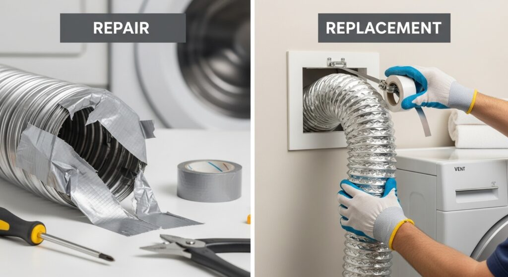 Dryer Vent Repair vs Replacement